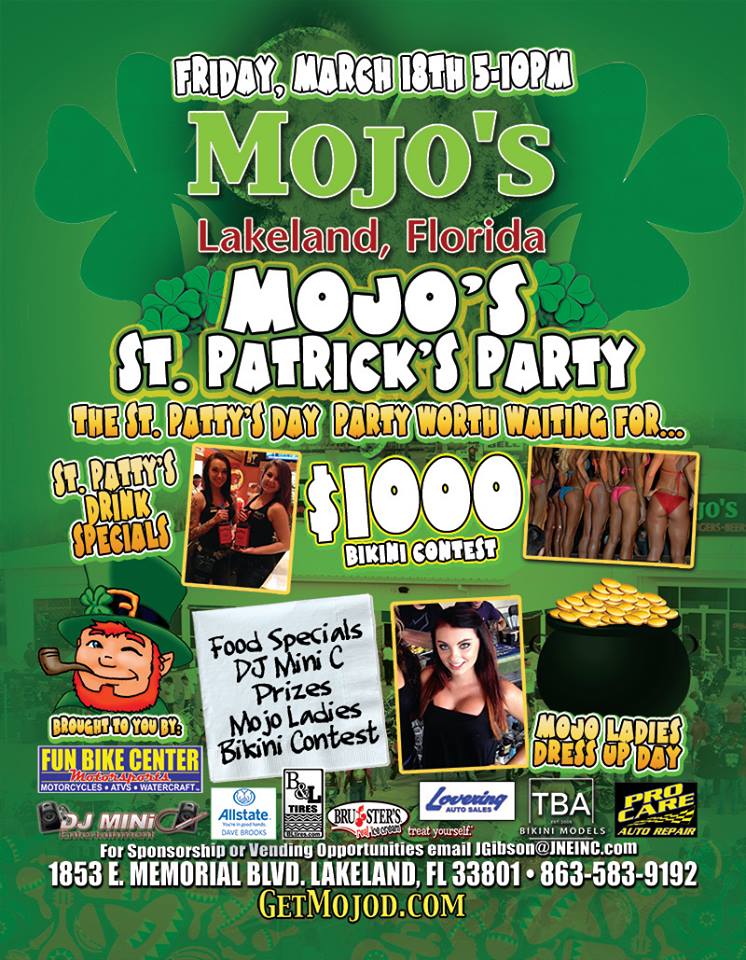 St. Patricks Weekend Bikini Contest at Mojos Lakeland